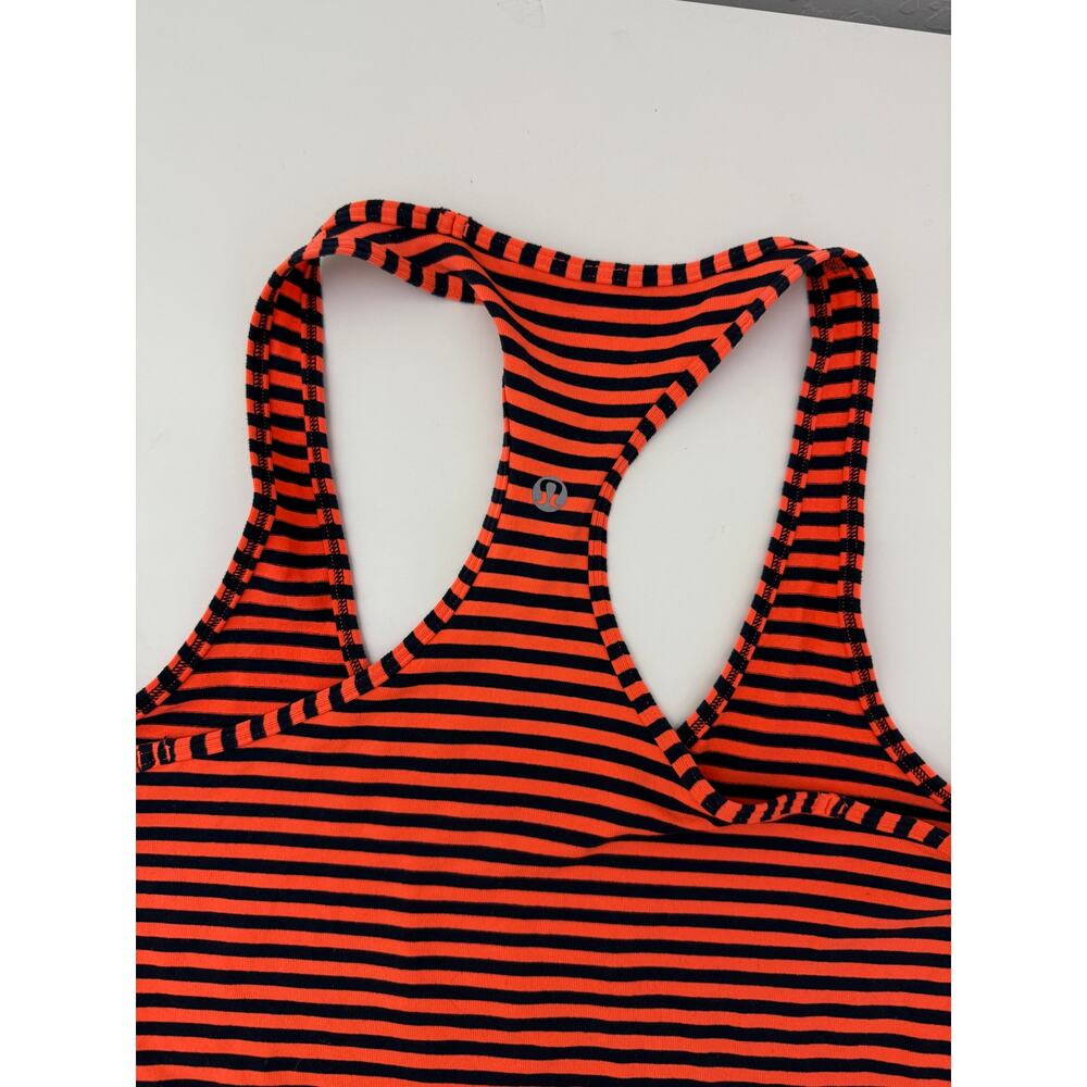 lululemon orange and navy nulu racerback tank - size 6 - Picture 2 of 4